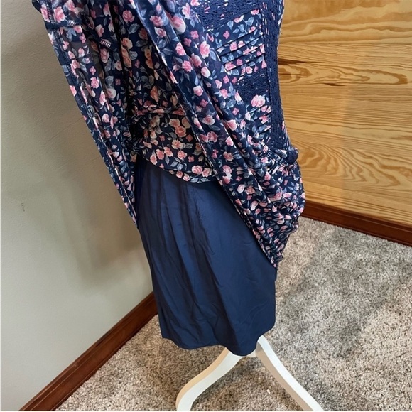 Abercrombie & Fitch Floral Lace Crochet Pleated Short Sleeve Mini Dress Small - Picture 6 of 11